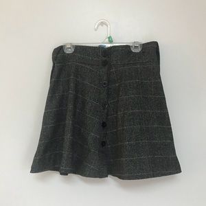 Gray Skirt with Suspenders